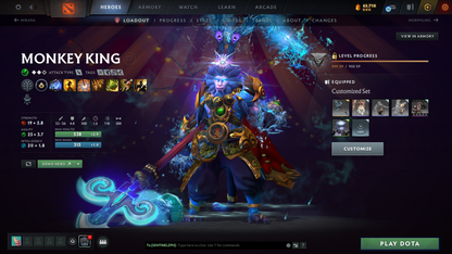 Archon III | Behavior Score: 11212 | 4 Arcanas: Pudge, LC, SF, MK | AM Persona | Many Immortals | Tinker Legendary Set | Mainpool | Trophy Level 44 | Full Access | Quick Que | Stacked Account