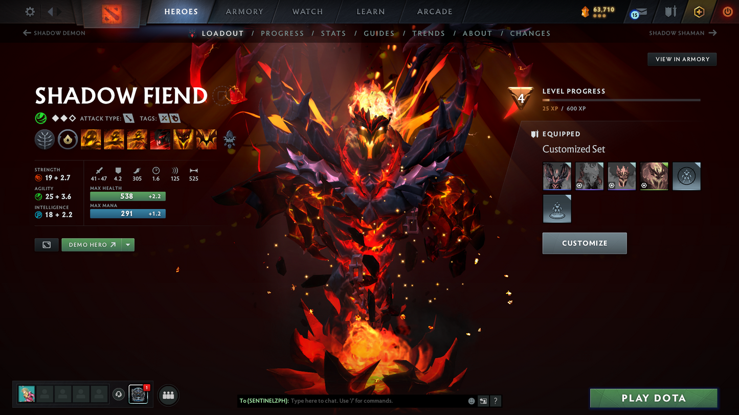 Archon III | Behavior Score: 11212 | 4 Arcanas: Pudge, LC, SF, MK | AM Persona | Many Immortals | Tinker Legendary Set | Mainpool | Trophy Level 44 | Full Access | Quick Que | Stacked Account