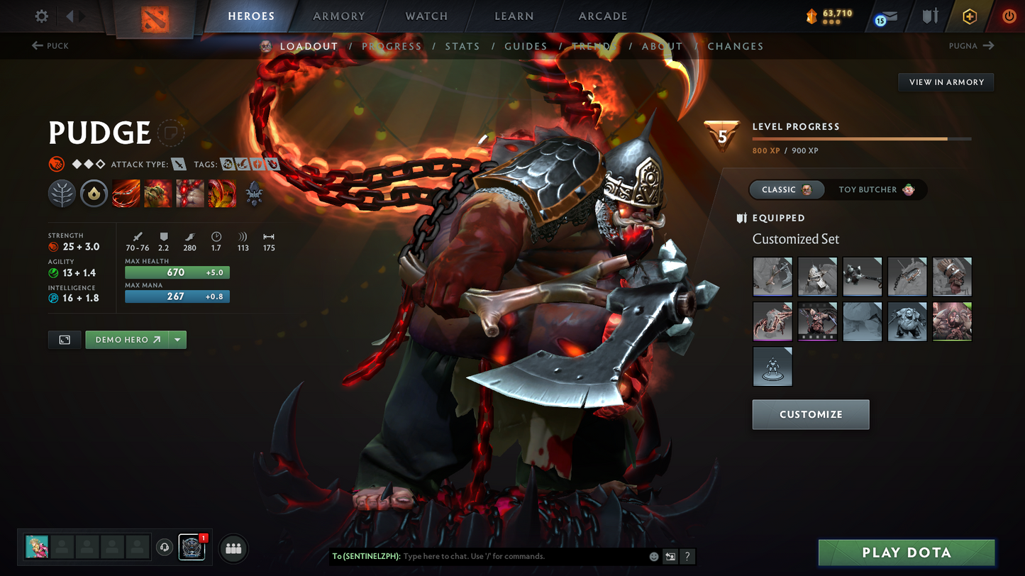 Archon III | Behavior Score: 11212 | 4 Arcanas: Pudge, LC, SF, MK | AM Persona | Many Immortals | Tinker Legendary Set | Mainpool | Trophy Level 44 | Full Access | Quick Que | Stacked Account