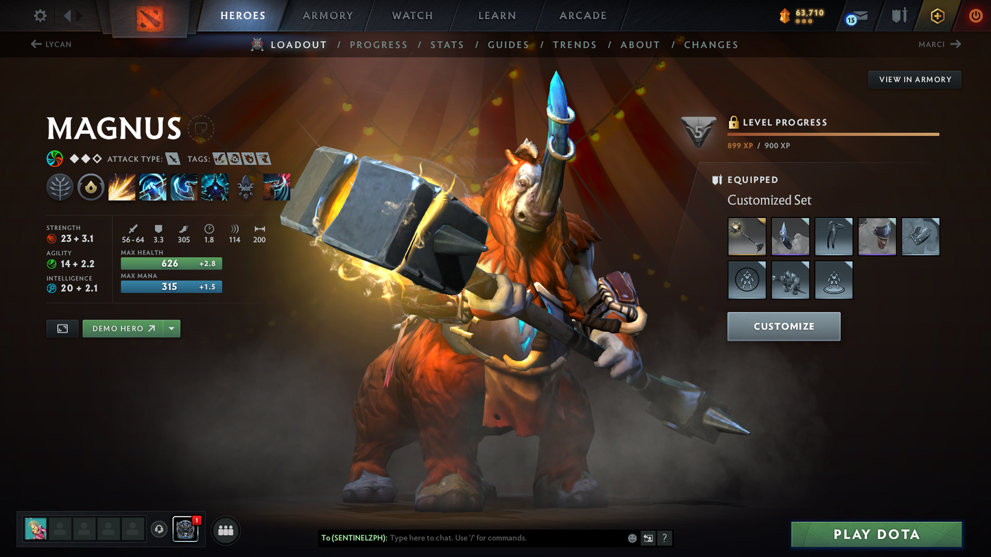 Archon III | Behavior Score: 11212 | 4 Arcanas: Pudge, LC, SF, MK | AM Persona | Many Immortals | Tinker Legendary Set | Mainpool | Trophy Level 44 | Full Access | Quick Que | Stacked Account