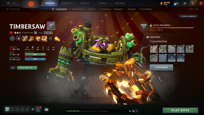 Archon III | Behavior Score: 11212 | 4 Arcanas: Pudge, LC, SF, MK | AM Persona | Many Immortals | Tinker Legendary Set | Mainpool | Trophy Level 44 | Full Access | Quick Que | Stacked Account