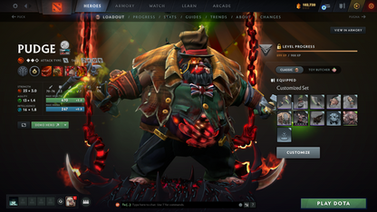 Divine I | Behavior Score: 11537 | 3 Arcanas: Pudge, Mk, PA (LVL 3) | 2 Personas: Pudge, AM | Insane Caches Inside | Many Immortals | Trophy Level: 88 | Mainpool | Full Access | Very Stacked Account