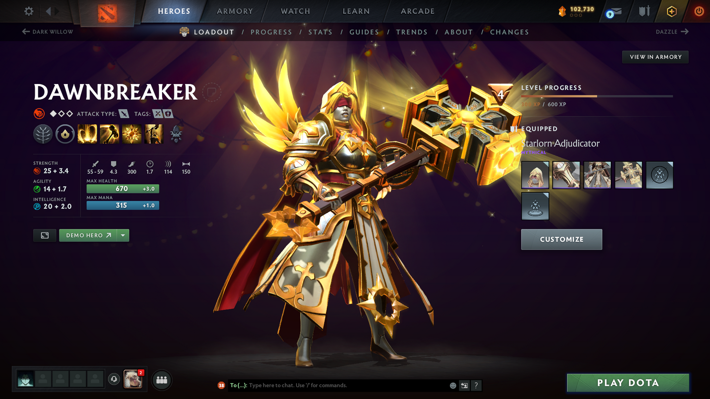 Divine I | Behavior Score: 11537 | 3 Arcanas: Pudge, Mk, PA (LVL 3) | 2 Personas: Pudge, AM | Insane Caches Inside | Many Immortals | Trophy Level: 88 | Mainpool | Full Access | Very Stacked Account