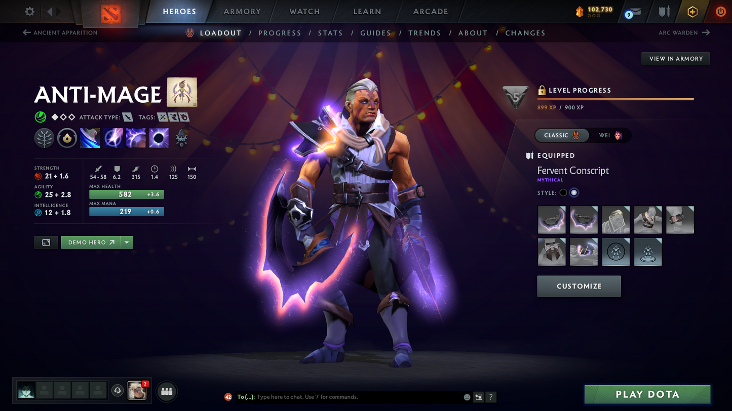 Divine I | Behavior Score: 11537 | 3 Arcanas: Pudge, Mk, PA (LVL 3) | 2 Personas: Pudge, AM | Insane Caches Inside | Many Immortals | Trophy Level: 88 | Mainpool | Full Access | Very Stacked Account