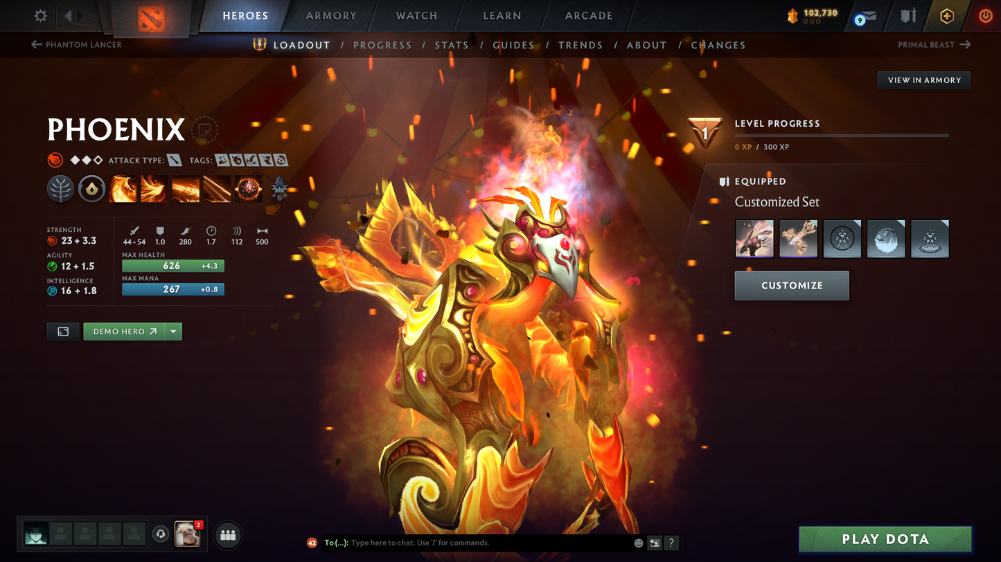 Divine I | Behavior Score: 11537 | 3 Arcanas: Pudge, Mk, PA (LVL 3) | 2 Personas: Pudge, AM | Insane Caches Inside | Many Immortals | Trophy Level: 88 | Mainpool | Full Access | Very Stacked Account