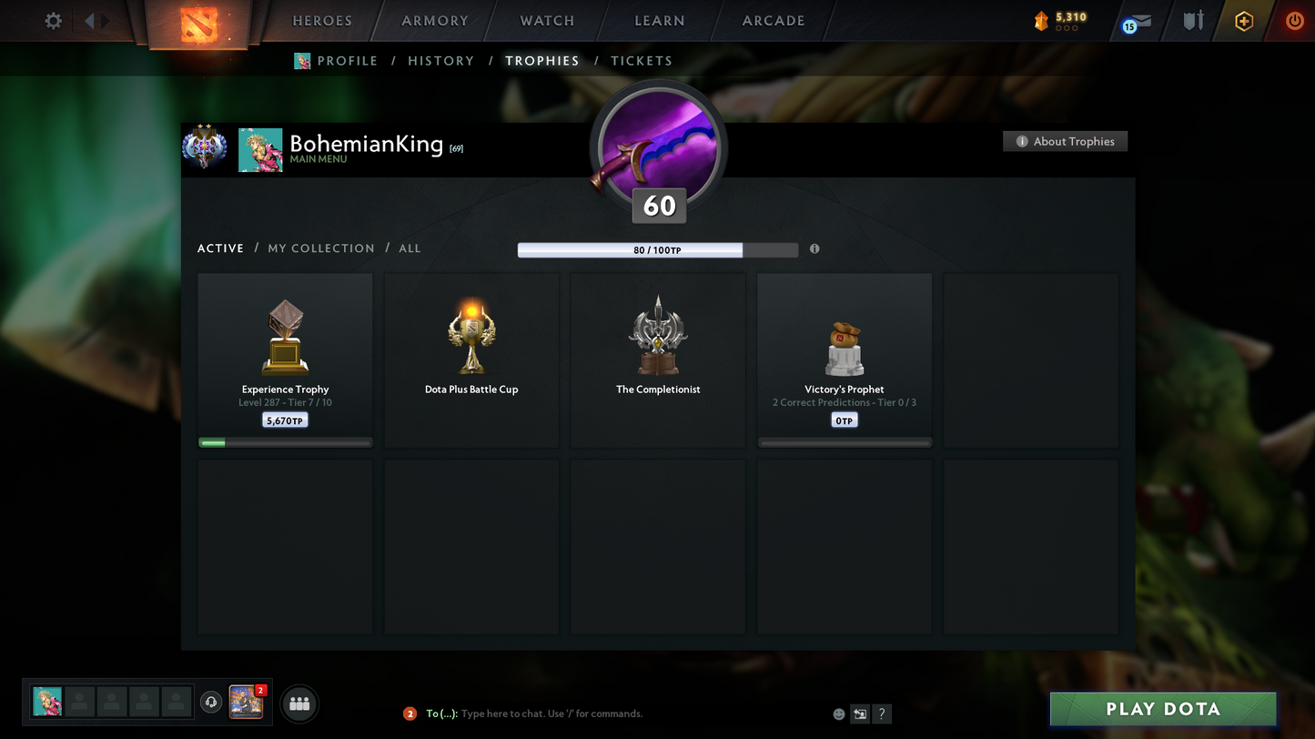 Ancient II | Behavior Score: 10552 | 2 Arcanas: Sf, Pa | Antimage Persona | Many Immortals Inside | Trophy Level: 60 | Mainpool Account | Full Access | Quick Que