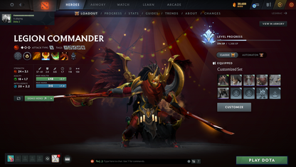 Legend II | Behavior Score: 11762 | Incomplete TI11 | 4 Arcanas: LC, 2x SF, TB | 7 Personas: CM, Pudge, Invo, Mirana, PA, AM, Primal | 56 Immortals | Stacked Account | Many Items | Mainpool | Trophy Level 80 | Full Access | Dota Plus Subscription Included
