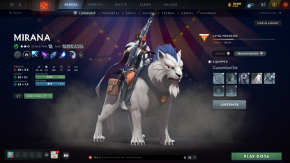 Legend II | Behavior Score: 11762 | Incomplete TI11 | 4 Arcanas: LC, 2x SF, TB | 7 Personas: CM, Pudge, Invo, Mirana, PA, AM, Primal | 56 Immortals | Stacked Account | Many Items | Mainpool | Trophy Level 80 | Full Access | Dota Plus Subscription Included