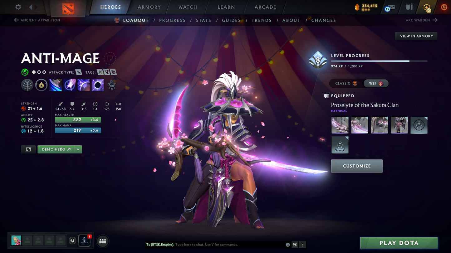 TI9 Incomplete | Arcanas: Sf, Pudge, Rubick, PA (Lvl 3) | Personas: Tiny Majesty of Colossus, PA, AM | Overgrown Empire Terrain | 54 Immortals | Fully Stacked Account | 11.9k Behavior Score | Mainpool | Fast Que