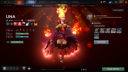 Immortal | 5.8K MMR | Behavior: 11843 | Lina & Juggernaut Arcana | Extremely Stacked Inventory | Mainpool | Many Immortals | 4882 Commends | 1200 Match MVPs | Trophy Level 112 | 10K Hours | 10K Matches | 6,515 Shards | Full Access | Instant Delivery