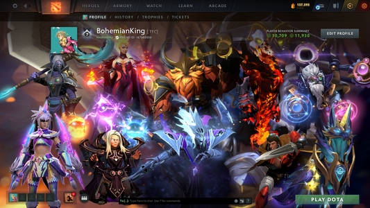 Ancient | Behavior: 11930 | Shaker & Spectre Arcana | Nemestice Items | Dark Artistry Invoker | Dragon Knight, Anti-Mage & Phantom Assassin Persona | Many Immortals | Extremely Loaded Inventory | $500+ Inventory Value
