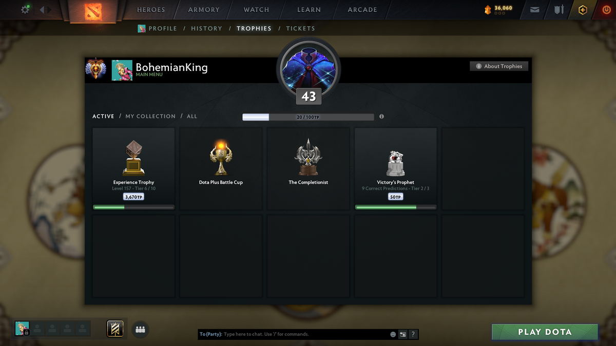 Immortal | 5855 | Behavior Score: 10017 | Vengeful Spirit Arcana | Pudge Persona | Many Immortals | Mainpool Account | 800 Hours | 2022 Account