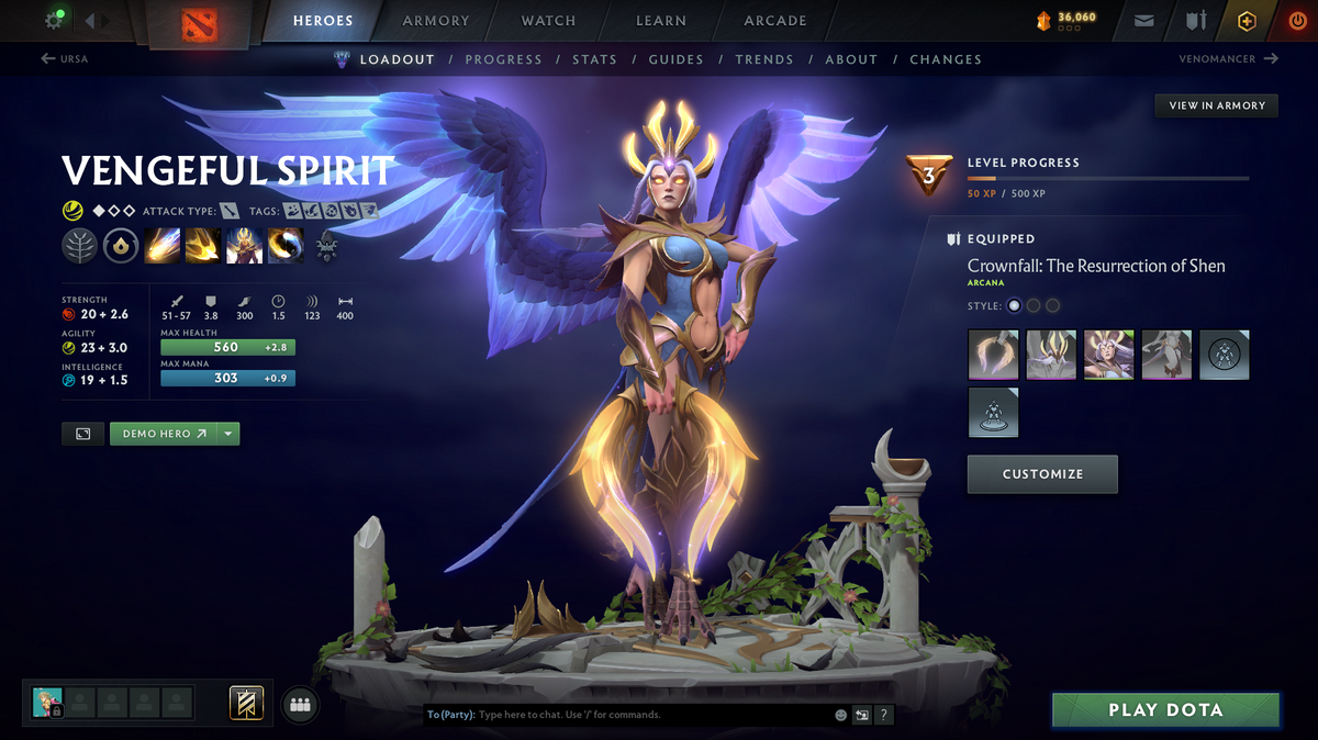 Immortal | 5855 | Behavior Score: 10017 | Vengeful Spirit Arcana | Pudge Persona | Many Immortals | Mainpool Account | 800 Hours | 2022 Account