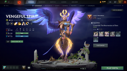 Immortal | 5855 | Behavior Score: 10017 | Vengeful Spirit Arcana | Pudge Persona | Many Immortals | Mainpool Account | 800 Hours | 2022 Account