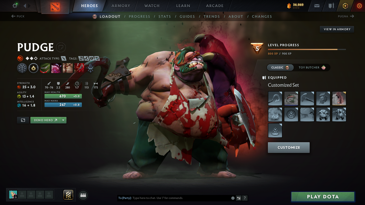 Immortal | 5855 | Behavior Score: 10017 | Vengeful Spirit Arcana | Pudge Persona | Many Immortals | Mainpool Account | 800 Hours | 2022 Account