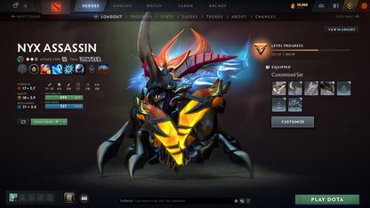 Immortal | 5855 | Behavior Score: 10017 | Vengeful Spirit Arcana | Pudge Persona | Many Immortals | Mainpool Account | 800 Hours | 2022 Account