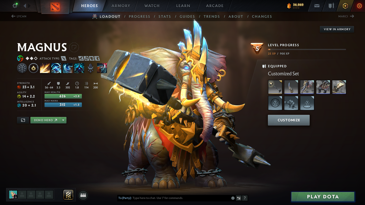 Immortal | 5855 | Behavior Score: 10017 | Vengeful Spirit Arcana | Pudge Persona | Many Immortals | Mainpool Account | 800 Hours | 2022 Account