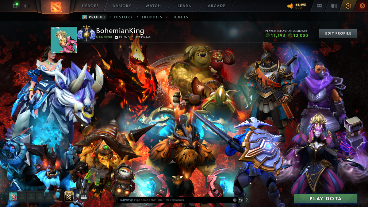 Divine III | MMR: 4891 | Behavior Score: 12000 | Ogre Magi & Shadowfiend Arcana | Many Immortals | 10th Anniversary | Mainpool | 3000 Hours | Old Account | 1-2 Min Que Time | Full Access