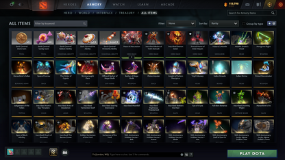 Divine IV | MMR: 5253 | Behavior Score: 11631 | 3 Arcanas: Terrorblade, Pudge, Shadowfiend | Mirana, Pudge Persona | Many Many Immortals | Mainpool | 105 Trophy Level | 10th Anniversary | Full Access
