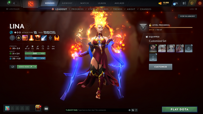 Battlepass TI11 | Legend | Behavior Score: 10401 | Faceless, Razor, Crystal Maiden, Lina, Pudge, Legion Arcana | Primal, Mirana, Antimage, Phantom As, Crystal Persona | Many Immortals | Many Cache Sets | Extremely High Value Account