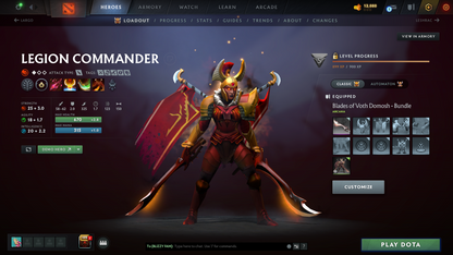 Battlepass TI11 | Legend | Behavior Score: 10401 | Faceless, Razor, Crystal Maiden, Lina, Pudge, Legion Arcana | Primal, Mirana, Antimage, Phantom As, Crystal Persona | Many Immortals | Many Cache Sets | Extremely High Value Account
