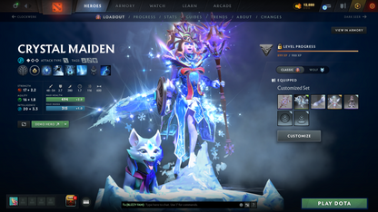 Battlepass TI11 | Legend | Behavior Score: 10401 | Faceless, Razor, Crystal Maiden, Lina, Pudge, Legion Arcana | Primal, Mirana, Antimage, Phantom As, Crystal Persona | Many Immortals | Many Cache Sets | Extremely High Value Account