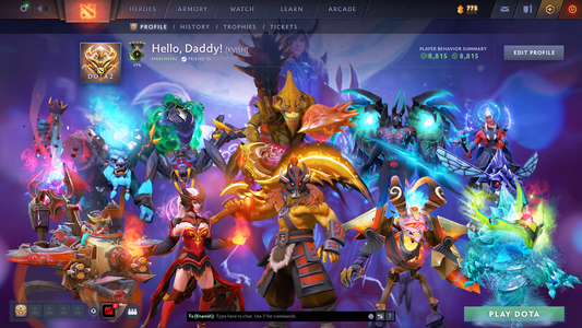 Herald V | MMR: 704 | Behavior Score: 8815 | Mainpool Account | Quick Que Time | Many Immortals, Items & Sets Inside