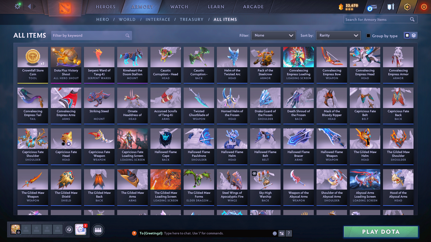 Ancient II | MMR 4036 | Behavior 7836 | Hours Played 367 | Mainpool | Fast Queue | Stacked with Many Sets!!!