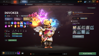 Legend III | MMR: 3308 - Behavior: 4311 (Playable) | Juggernaut Arcana | Invoker Angel of Vex Persona | Many Sets & Items | 750 Hours | Mainpool | LOW PRICE