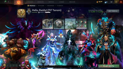 Guardian III | MMR: 1136 - Behavior Score: 12000 | 2 Arcanas: Phantom Assassin & Crystal Maiden | TI7's Reef's Edge Terrain | Many Immortals & Items Inside | Mainpool | Trophy Level: 233 | Full Access