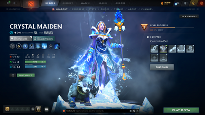 Guardian III | MMR: 1136 - Behavior Score: 12000 | 2 Arcanas: Phantom Assassin & Crystal Maiden | TI7's Reef's Edge Terrain | Many Immortals & Items Inside | Mainpool | Trophy Level: 233 | Full Access