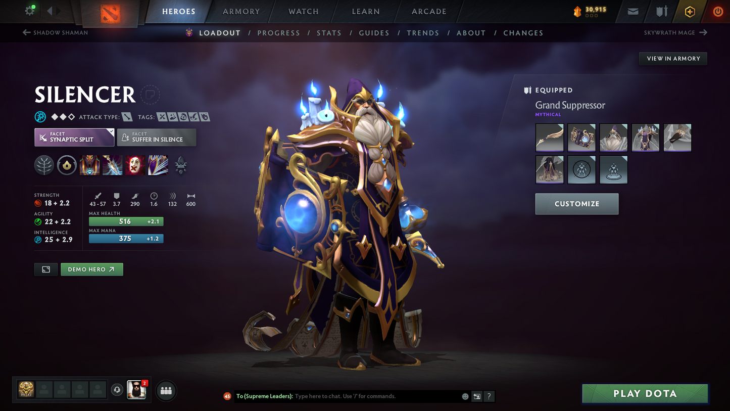 Archon II | MMR: 2466 - Behavior Score: 11969 | Crystal Maiden Arcana | Mirana Persona | Latest Cache Sets | Complete 10th Anniversary Sets | Many Cache Sets & Immortals Inside | Mainpool | Trophy Level: 298 | Full Access