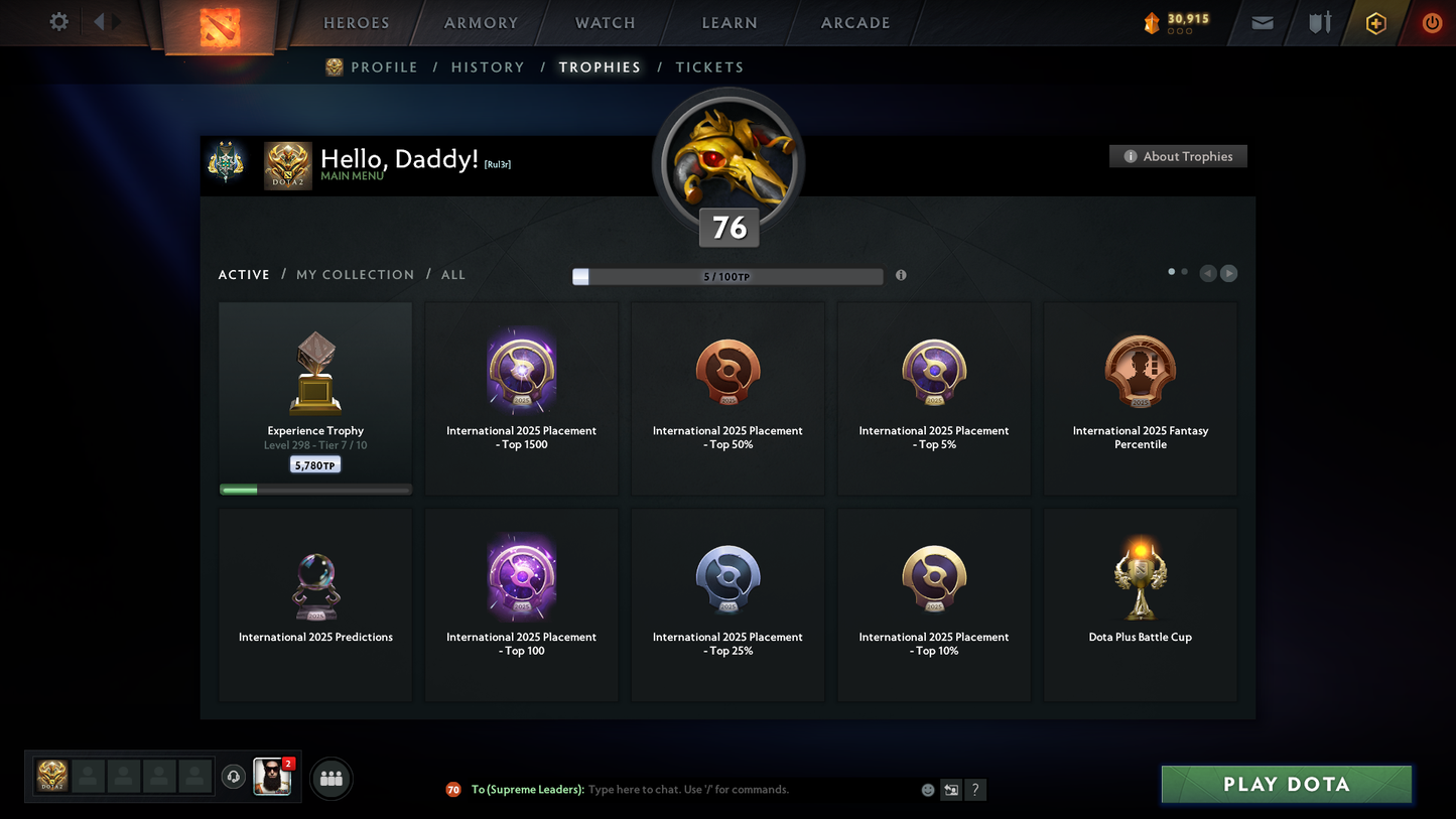 Archon II | MMR: 2466 - Behavior Score: 11969 | Crystal Maiden Arcana | Mirana Persona | Latest Cache Sets | Complete 10th Anniversary Sets | Many Cache Sets & Immortals Inside | Mainpool | Trophy Level: 298 | Full Access