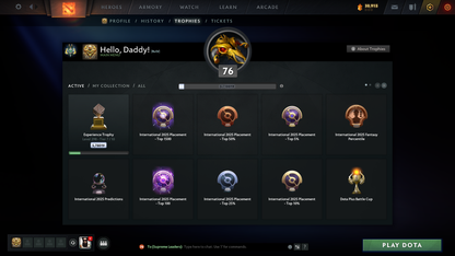 Archon II | MMR: 2466 - Behavior Score: 11969 | Crystal Maiden Arcana | Mirana Persona | Latest Cache Sets | Complete 10th Anniversary Sets | Many Cache Sets & Immortals Inside | Mainpool | Trophy Level: 298 | Full Access