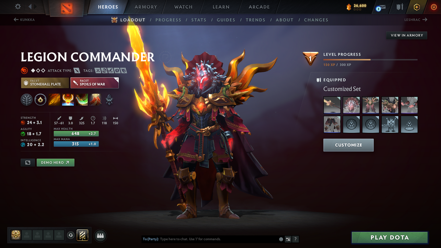Crusader IV | MMR: 1904 - Behavior Score: 11680 | 2 Arcanas: Pudge & Ogre Magi | Rare Axe Cache Set Included | Many Items & Immortals Inside | 10th Anniversary Sets | 3044 Matches Played | Mainpool | Trophy Level: 322 | Full Access
