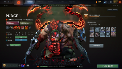 Herald IV | MMR 426 | Behavior 8598 | x77 MMR DD TOKENS | 2 Arcanas: Pudge & Crystal Maiden | Fully Stacked with Exclusive Sets & Immortals | Quick Find Match | Many Items Inside | Full Access