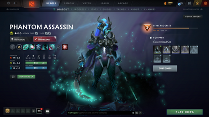 Crusader V | MMR: 2230 | Behavior Score: 9333 | x21 MMR DD TOKENS | Phantom Assassin Arcana | Many Items & Immortals Inside | Mainpool | Trophy Level: 120 | Full Access