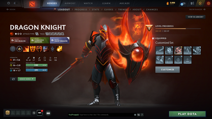 Crusader V | MMR: 2230 | Behavior Score: 9333 | x21 MMR DD TOKENS | Phantom Assassin Arcana | Many Items & Immortals Inside | Mainpool | Trophy Level: 120 | Full Access