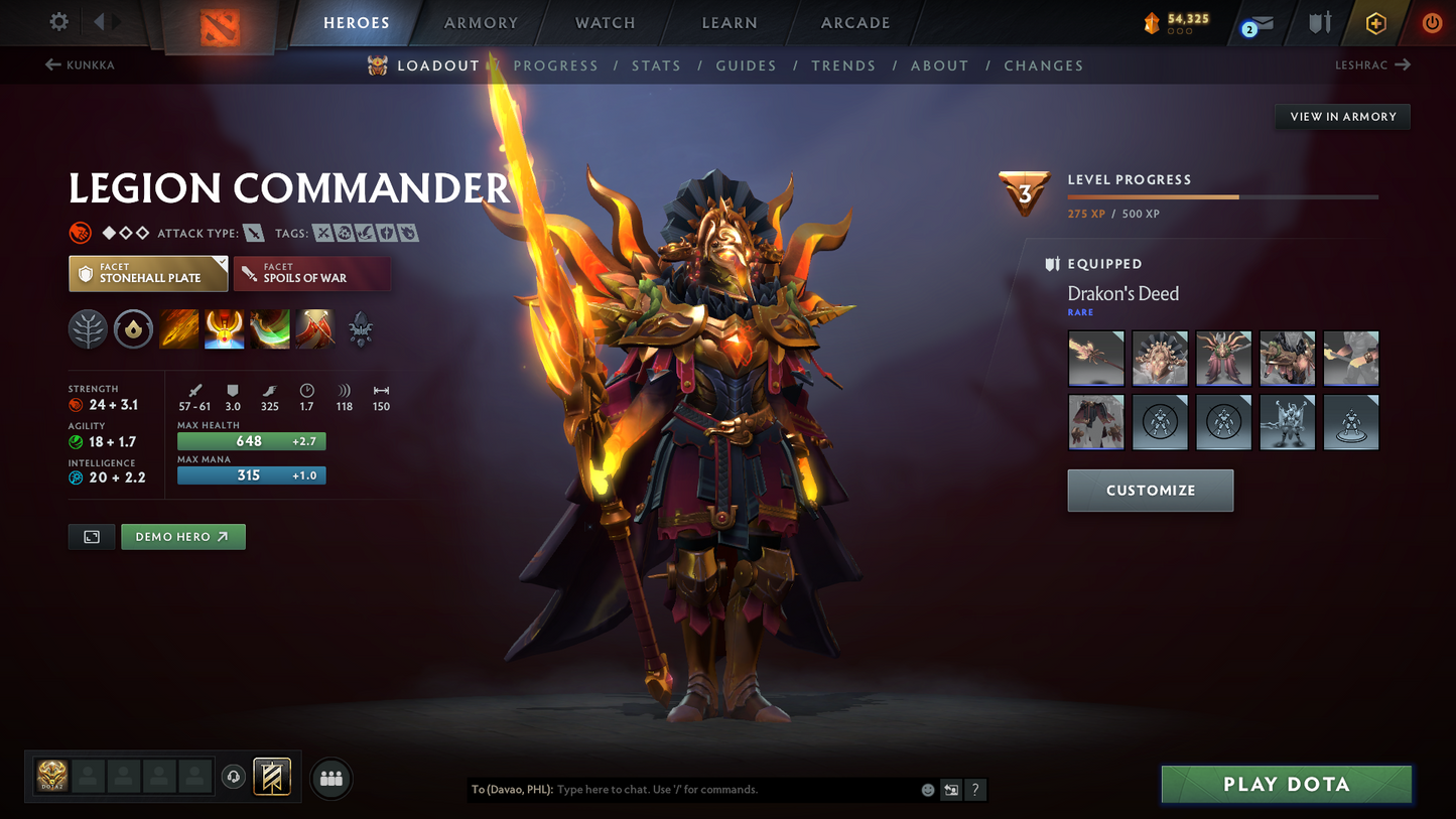 Divine I | MMR 4637 | Behavior 10483 | Hours Played 1590 | Mainpool | Shadow Fiend Arcana | Fully Stacked with Immortals and Sets | Trophy Level: 150+ | Fast Queue | Full Access