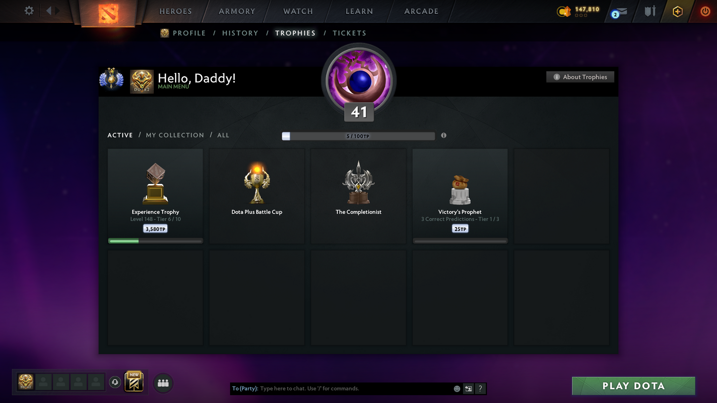 Divine II | MMR 4841 | Behavior 12000 | Mainpool | Juggernaut Arcana | Fully Stacked with Immortals and Sets | Trophy Level: 148+ | Quick Find Match | Perfect Summary | Full Access