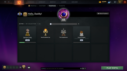 Divine II | MMR 4841 | Behavior 12000 | Mainpool | Juggernaut Arcana | Fully Stacked with Immortals and Sets | Trophy Level: 148+ | Quick Find Match | Perfect Summary | Full Access