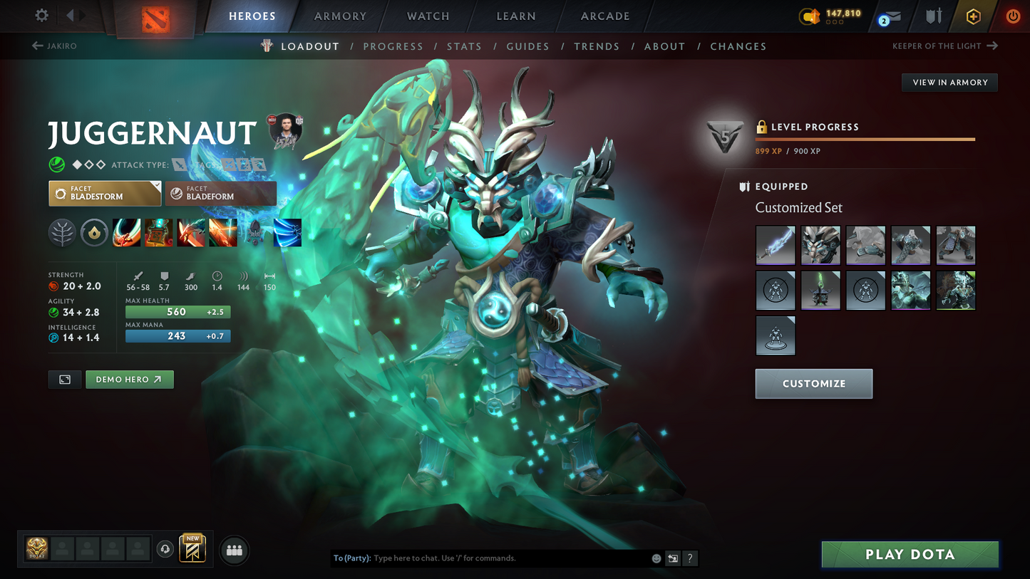 Divine II | MMR 4841 | Behavior 12000 | Mainpool | Juggernaut Arcana | Fully Stacked with Immortals and Sets | Trophy Level: 148+ | Quick Find Match | Perfect Summary | Full Access