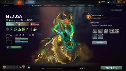 Divine II | MMR 4841 | Behavior 12000 | Mainpool | Juggernaut Arcana | Fully Stacked with Immortals and Sets | Trophy Level: 148+ | Quick Find Match | Perfect Summary | Full Access