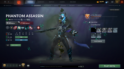 Divine II | MMR 4841 | Behavior 12000 | Mainpool | Juggernaut Arcana | Fully Stacked with Immortals and Sets | Trophy Level: 148+ | Quick Find Match | Perfect Summary | Full Access