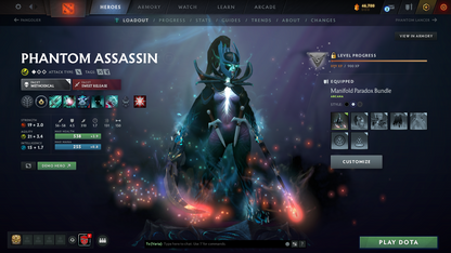 Legend II | MMR 3338 | Behavior 11883 | Mainpool | 3 Arcanas: Phantom Assassin (Style 2 Unlocked), Monkey King, Ogre Magi | Fully Stacked with Immortals and Sets | 3000+ Matches Played | Fast Find Match | Perfect Summary | Full Access