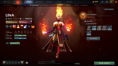 Archon II | MMR: 2476 | Behavior Score: 10535 | 2 Arcanas: Lina, Zeus | 3000 Matches Played | Many Immortals & Sets | Mainpool | Trophy Level: 312 | Full Access