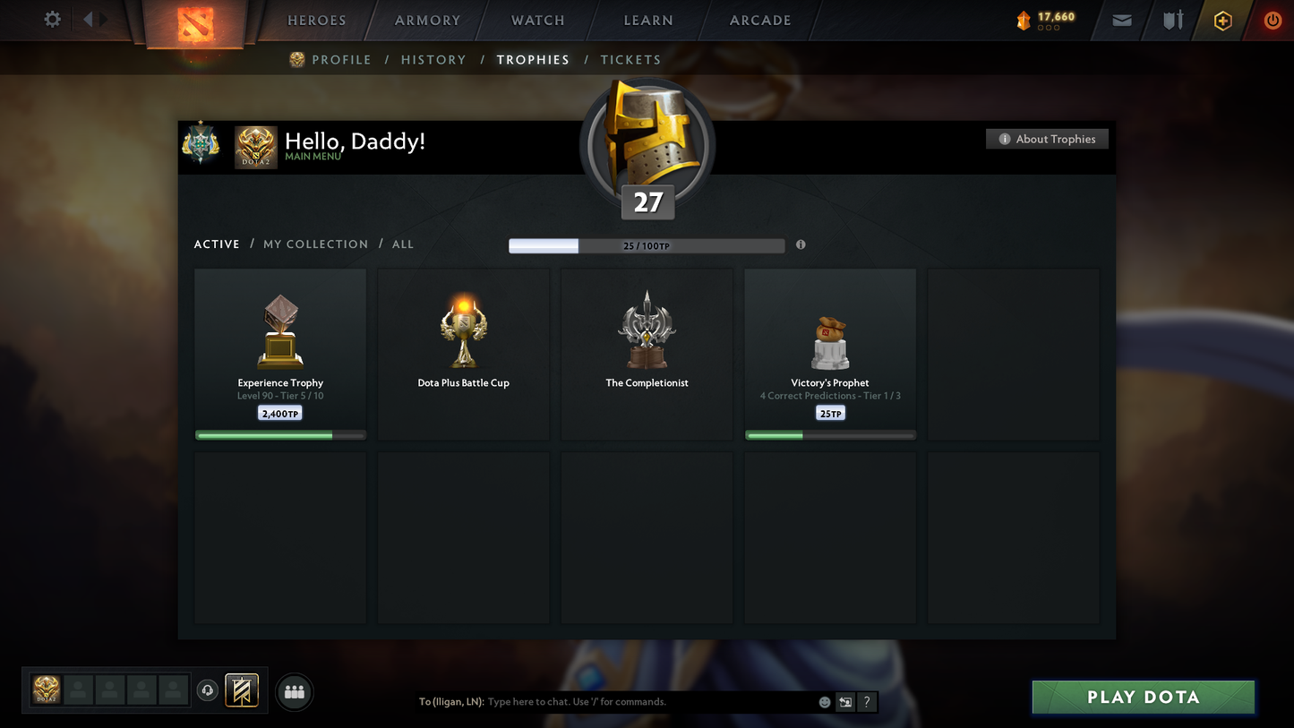Archon I | MMR: 2178 | Behavior Score: 9555 | Terrorblade Arcana | Rare Wraith King Cache Set | Many Immortals & Sets | Trophy Level: 90 | Full Access