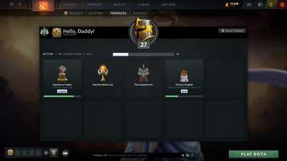 Archon I | MMR: 2178 | Behavior Score: 9555 | Terrorblade Arcana | Rare Wraith King Cache Set | Many Immortals & Sets | Trophy Level: 90 | Full Access