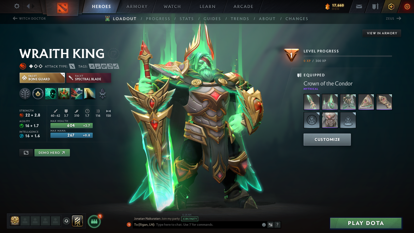 Archon I | MMR: 2178 | Behavior Score: 9555 | Terrorblade Arcana | Rare Wraith King Cache Set | Many Immortals & Sets | Trophy Level: 90 | Full Access