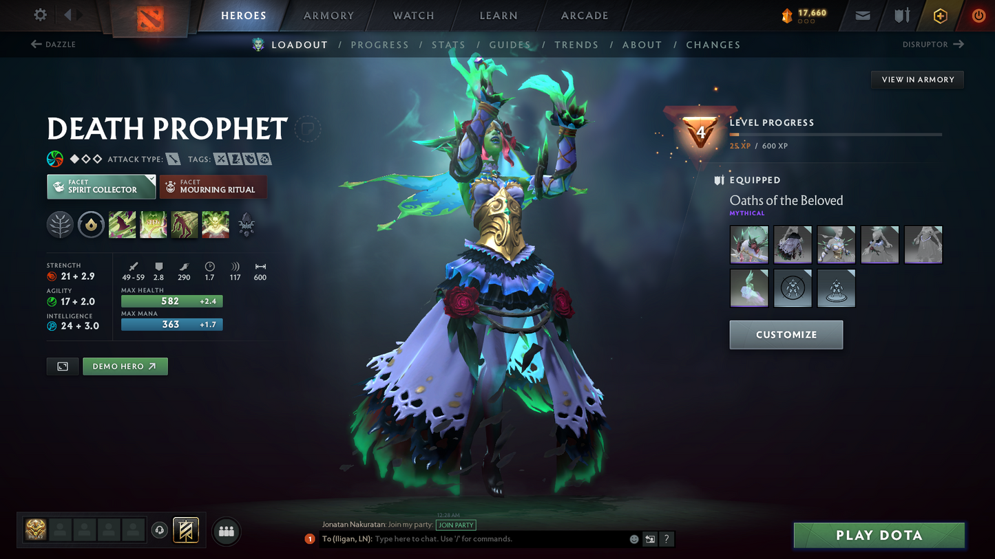 Archon I | MMR: 2178 | Behavior Score: 9555 | Terrorblade Arcana | Rare Wraith King Cache Set | Many Immortals & Sets | Trophy Level: 90 | Full Access